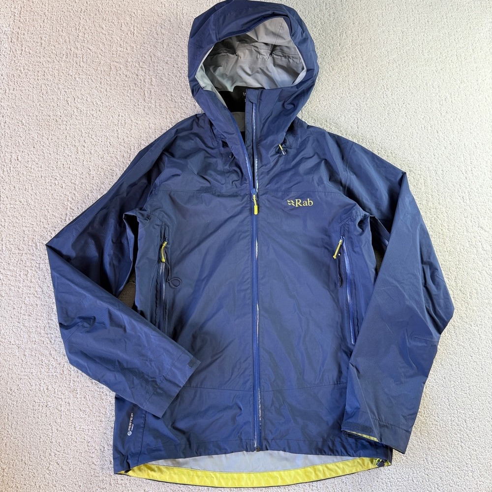 Rab Downpour Plus 2.0 Jacket Men's M Waterproof Shell Blue $180